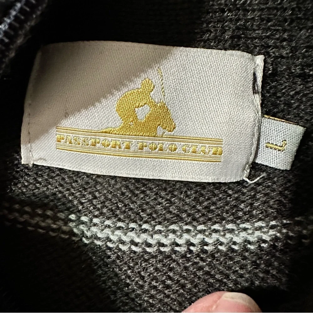 Men's Gray Striped Quarter Zip-Up Sweater